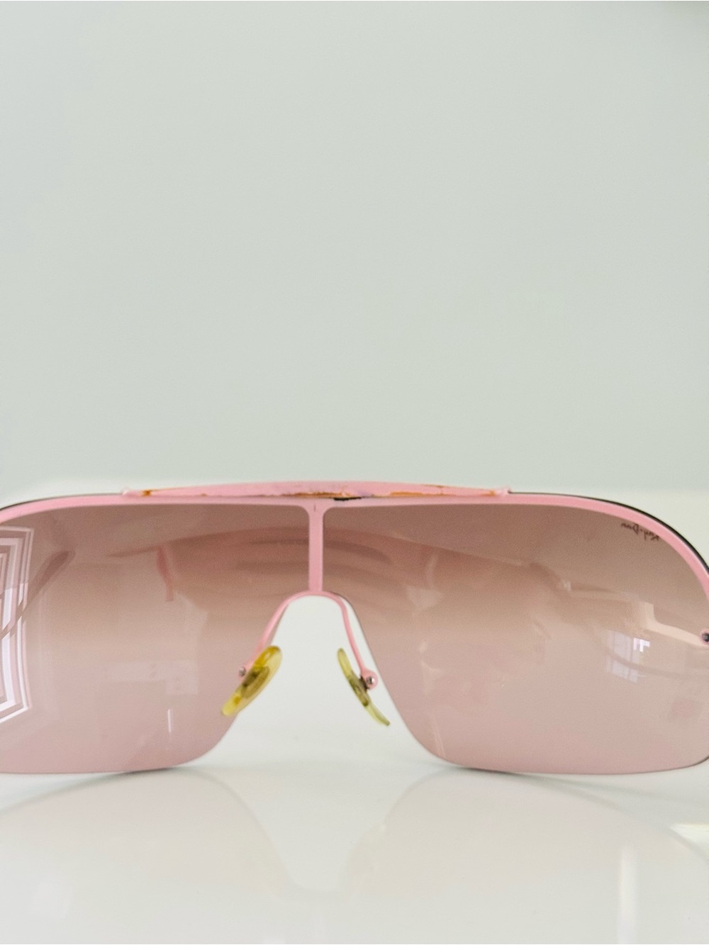 Vintage 🌸 Authentic Ray ban light pink rimless sunglasses - Picture 9 of 11